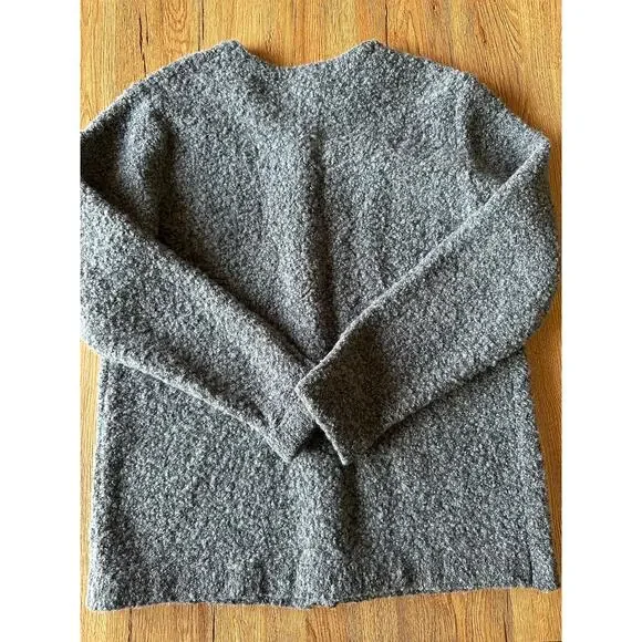 Rosanna Vtg Grey Sherpa Cardigan Wool Blend Sweater Size Medium - Picture 6 of 6
